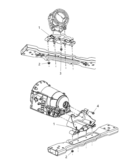 2007 Dodge Nitro Transmission Support Diagram 3