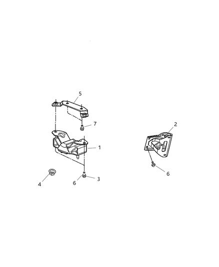 2005 Dodge Ram 1500 INSULATOR-Transmission Support Diagram for 52013510AA