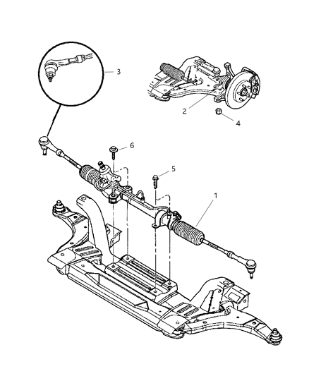 2001 Chrysler PT Cruiser Gear - Rack & Pinion Diagram