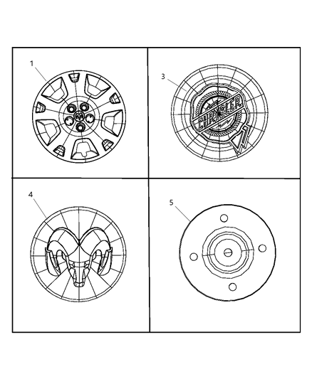 2006 Chrysler 300 Wheel Covers & Caps Diagram