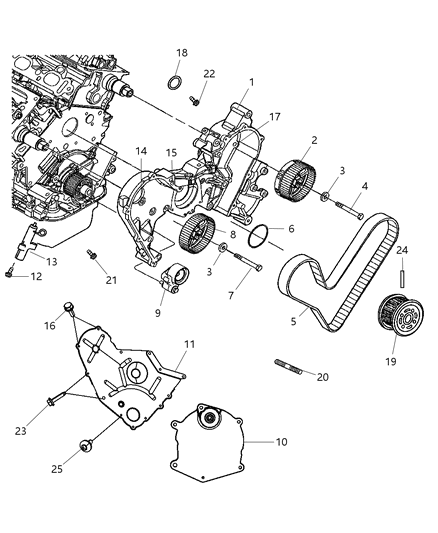 2007 Chrysler Sebring Seal-Water Pump Diagram for 4792982AA