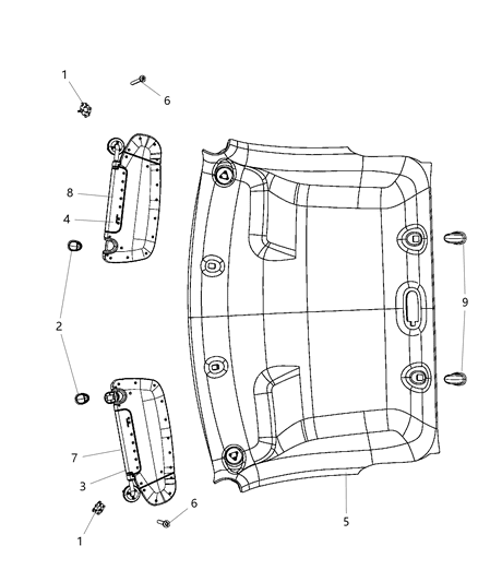 2013 Ram 3500 Visor-Illuminated Diagram for 1VF26BD1AA