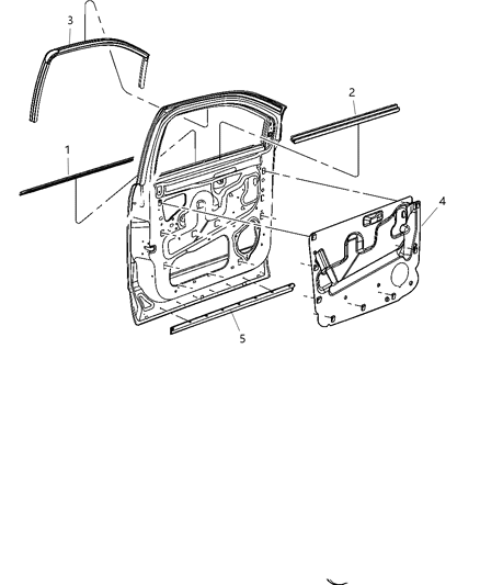 2009 Chrysler Aspen WEATHERSTRIP-Front Door Belt Inner Diagram for 55364230AE