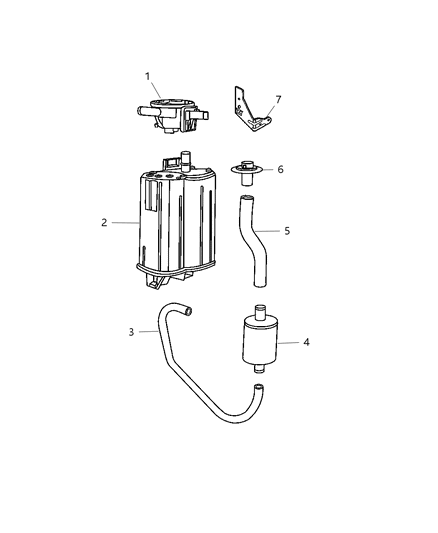 2006 Dodge Durango Vacuum Canister & Leak Detection Pump Diagram