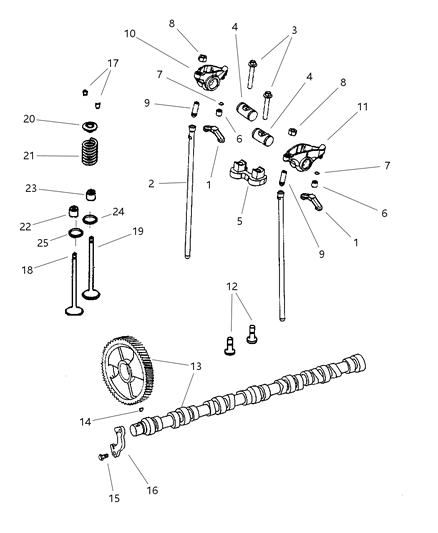 2001 Dodge Ram 2500 Regular Cab Camshaft & Valves Diagram 4