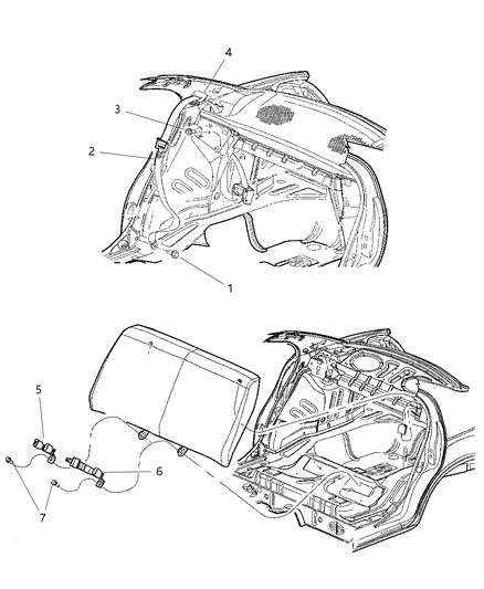 2000 Dodge Neon Seatbelt Diagram for PZ991L5