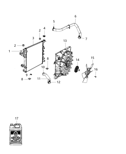 2018 Ram 2500 Hose-Radiator Inlet Diagram for 68184908AC