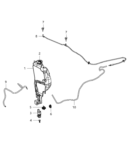 2012 Ram 1500 Pump-Washer, Windshield Diagram for 68071576AA