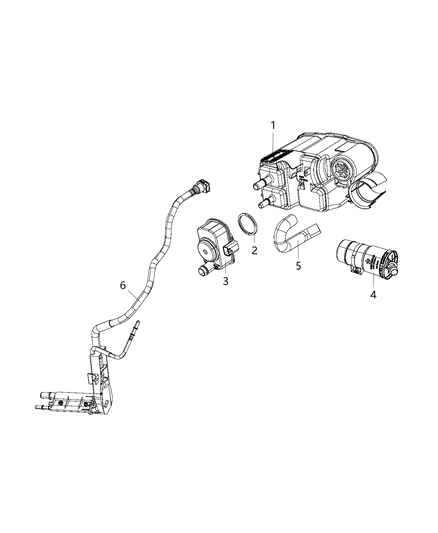 2020 Chrysler Pacifica Vacuum Canister & Leak Detection Pump Diagram 2