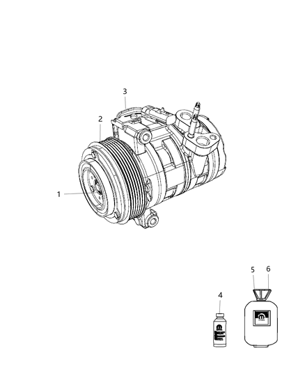2017 Jeep Wrangler PULLEY-A/C Compressor Diagram for 68143610AB