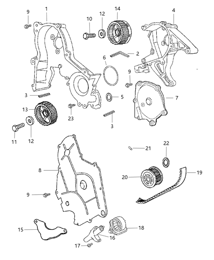 2003 Chrysler 300M Timing Belt / Chain & Cover Diagram 2