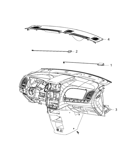 2019 Dodge Grand Caravan Antenna, Remote Start & GPS Diagram