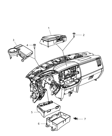 2009 Chrysler Aspen Bracket-Transfer Case Control Diagram for 5192081AA