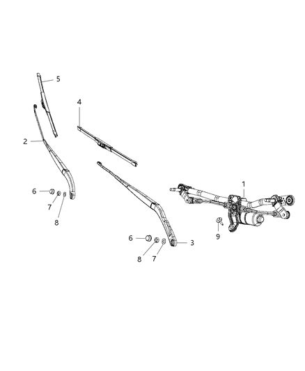 2020 Jeep Renegade Wiper System, Front Diagram