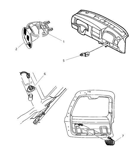 2001 Dodge Durango Lamps - Dome-Courtesy-Reading Diagram