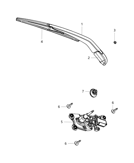 2019 Dodge Journey Wiper And Washer System, Rear Diagram 2