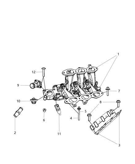 2009 Chrysler Town & Country Engine Intake Manifold Lower Diagram for 4781035AQ