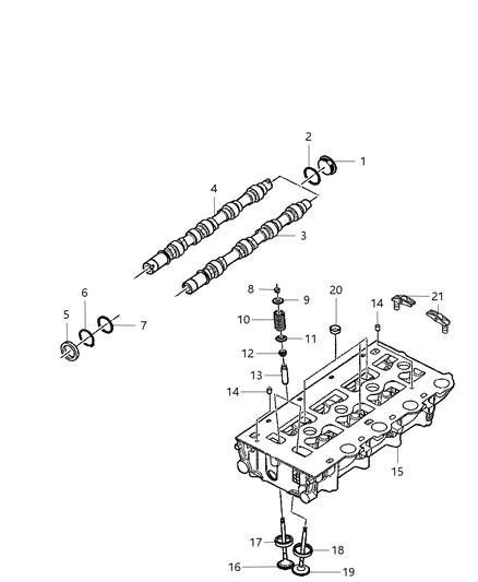 2004 Jeep Liberty Camshaft & Valves Diagram 3