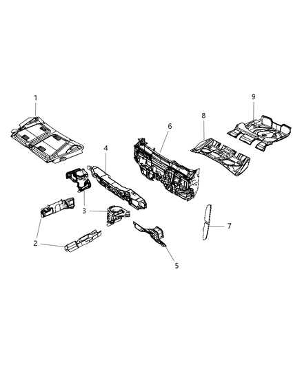 2009 Dodge Caliber SILENCER-Spare Tire Well Diagram for 4680622AA