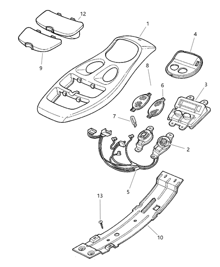 1998 Dodge Durango Module-Compass Temperature Diagram for 56021920AA