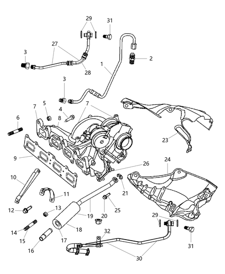 2008 Chrysler PT Cruiser TURBOCHGR Diagram for RL064587AA