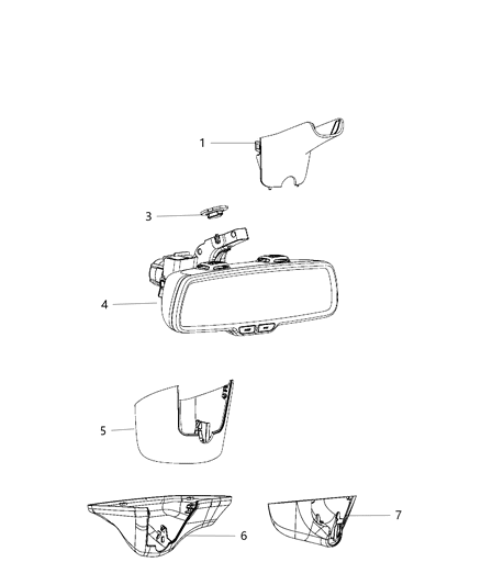2016 Jeep Grand Cherokee Inside Rear View Mirror Diagram for 68110891AF