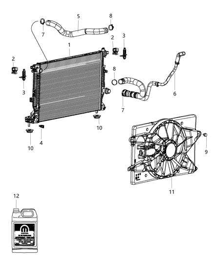 2012 Dodge Dart Hose-Radiator Inlet Diagram for 55111475AC