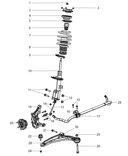 2007 Dodge Avenger INSULATOR-Spring Diagram for 5006012AA