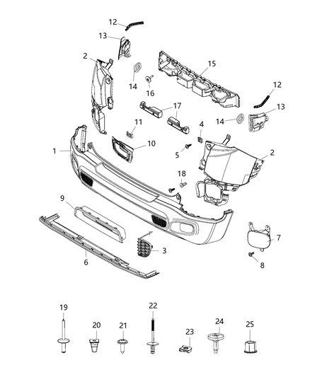 2017 Jeep Renegade Fascia, Rear Diagram