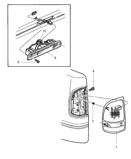 1997 Dodge Dakota Lamp-Tail Stop Backup Diagram for 55055113