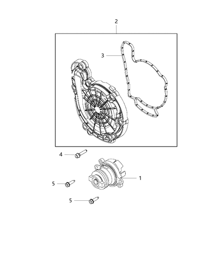 2019 Jeep Renegade Engine Water Pump Front Diagram for 68439898AA