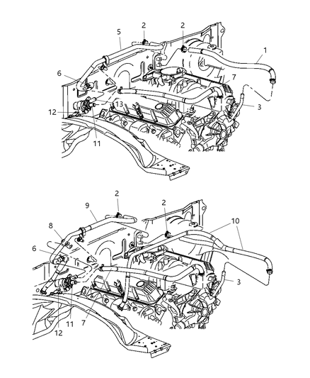 2001 Dodge Durango Plumbing - Heater Diagram 2