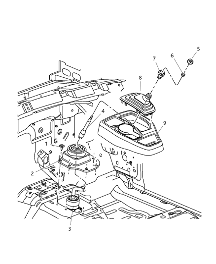 2007 Dodge Dakota Shifter Assembly & Console Diagram