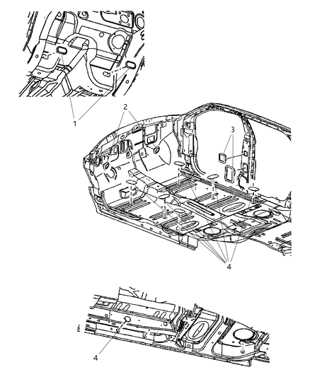 2008 Chrysler Pacifica Floor Pan Plugs Diagram