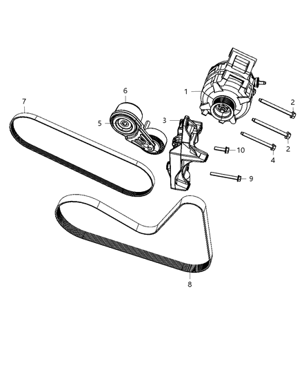 2007 Chrysler Sebring Belt-Accessory Drive Diagram for 4891935AA