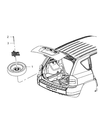 2010 Jeep Compass Spare Tire Stowage Diagram