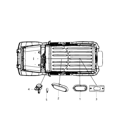 2010 Jeep Wrangler Lamps - Cargo - Dome - Courtesy Diagram
