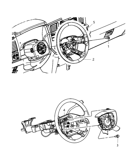 2009 Dodge Ram 1500 Steering Wheel Assembly Diagram