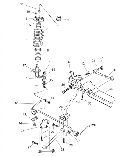 1997 Chrysler LHS Bearing Diagram for 4695218