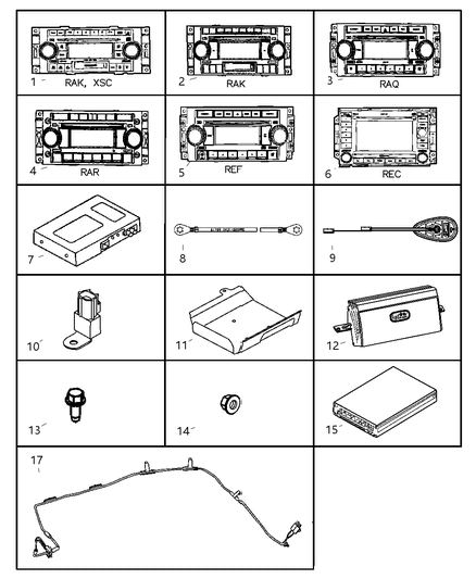 2006 Dodge Ram 1500 Antenna-Satellite Diagram for 5150048AA