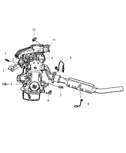 1998 Dodge Neon Oxygen Sensor Diagram for 4686154AB