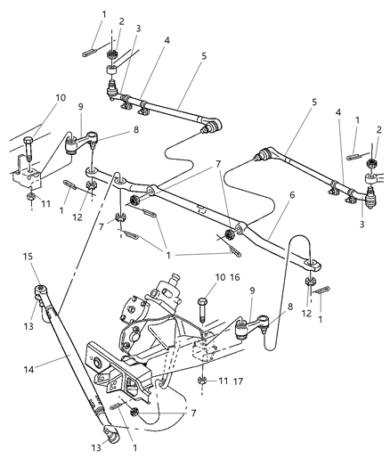 2003 Dodge Ram Van Clamp-Tie Rod Diagram for 52113094AA