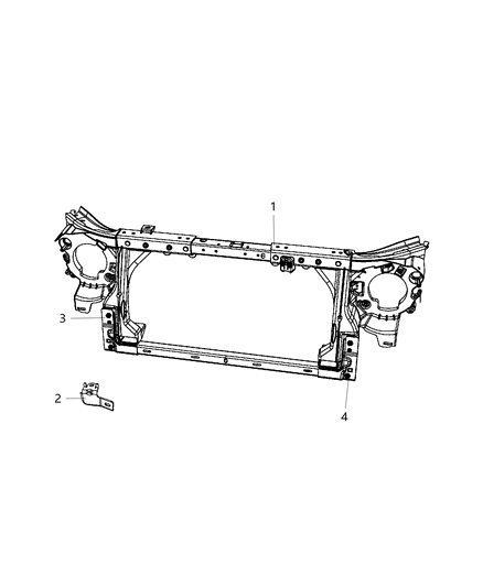 2014 Jeep Wrangler Panel-Radiator Closure Diagram for 55077976AE