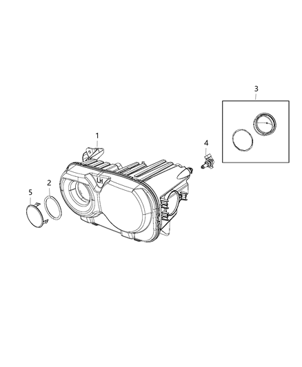 2015 Dodge Challenger Headlight Left Diagram for 68174065AD