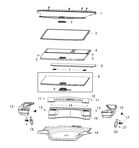 2020 Jeep Cherokee Bracket-Tie Down Diagram for 68320408AB