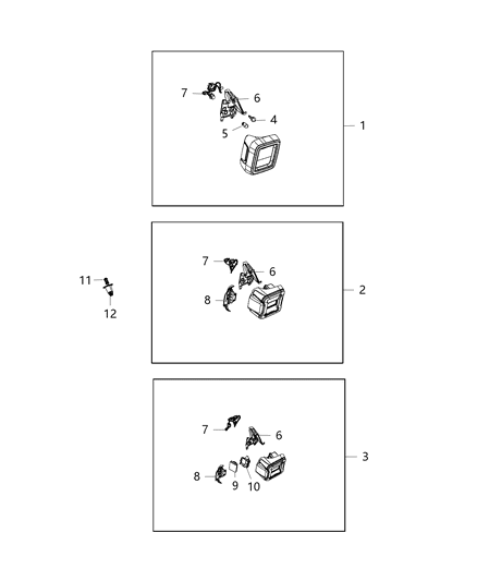 2021 Jeep Wrangler Tail Stop Turn Diagram for 55112891AG