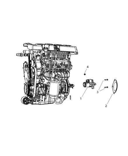 2009 Chrysler Town & Country Starter & Related Parts Diagram 3