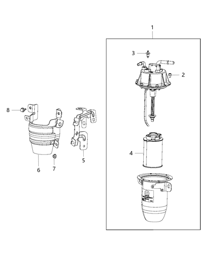 2020 Jeep Compass Shield-Fuel Filter Diagram for 68365076AA
