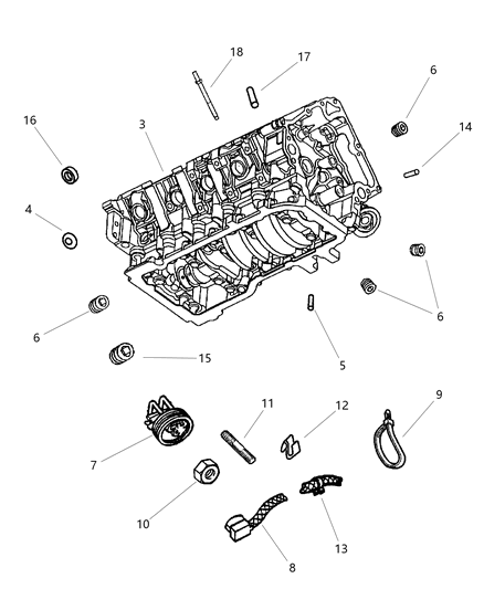 2003 Jeep Grand Cherokee Block-Long Block Diagram for R2847134AB