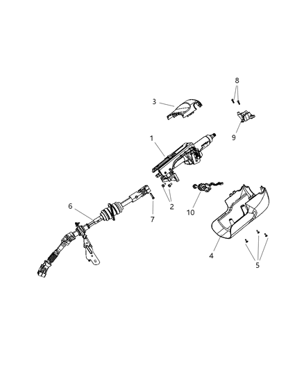 2008 Jeep Commander Column-Steering Diagram for 5057801AB